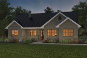 Ranch Style House Plan - 3 Beds 2 Baths 1403 Sq/Ft Plan #427-11 Exterior 