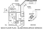 Craftsman Style House Plan - 3 Beds 2 Baths 1597 Sq/Ft Plan #126-221 Floor 