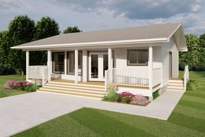 Cottage Exterior - Front Elevation Plan #126-300