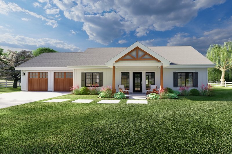 Farmhouse Style House Plan - 2 Beds 2 Baths 1232 Sq/Ft Plan #126-239 Exterior