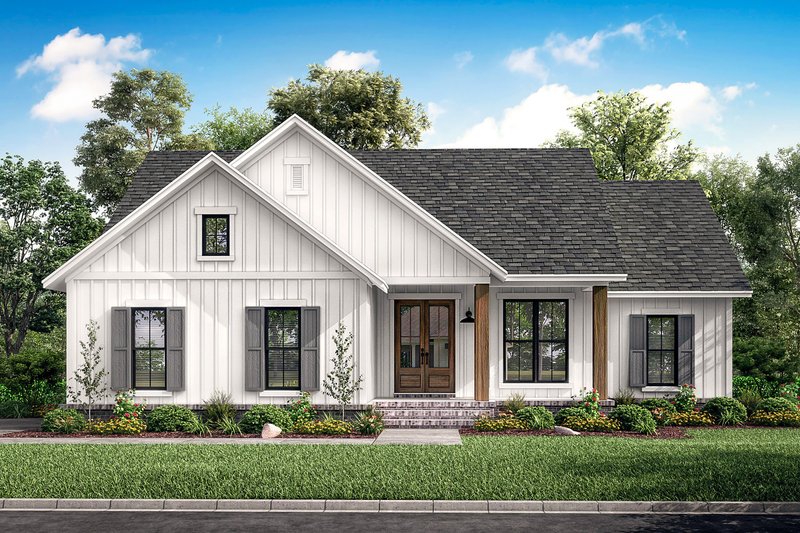 Farmhouse Style House Plan - 3 Beds 2 Baths 1398 Sq/Ft Plan #430-200 Exterior