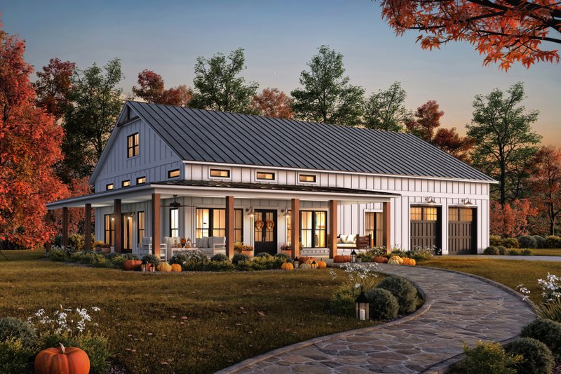 Barndominium Style House Plan - 3 Beds 2.5 Baths 2000 Sq/Ft Plan #430-333 Exterior