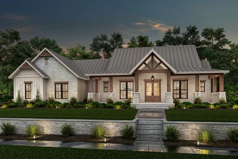 Farmhouse Style House Plan - 3 Beds 2.5 Baths 2454 Sq/Ft Plan #430-229 Exterior