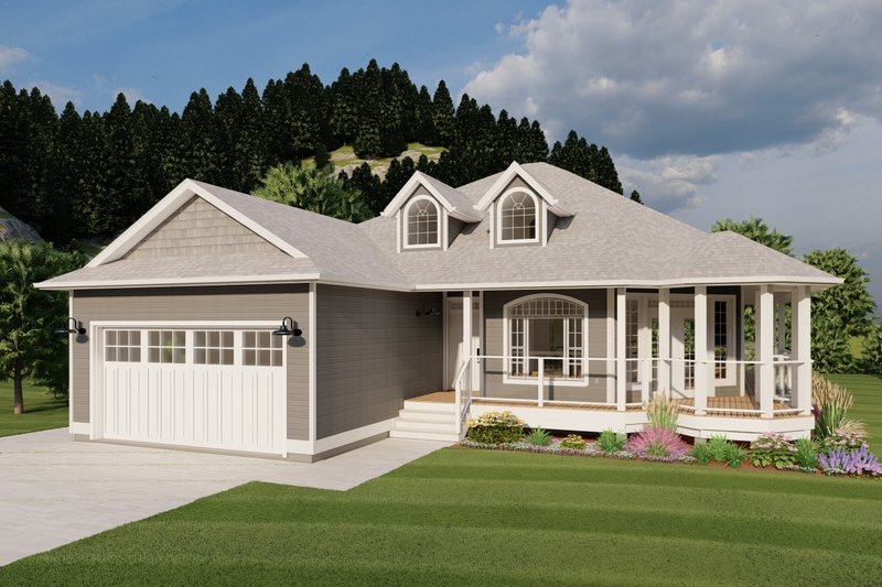 Craftsman Style House Plan - 3 Beds 2 Baths 1597 Sq/Ft Plan #126-221 Exterior