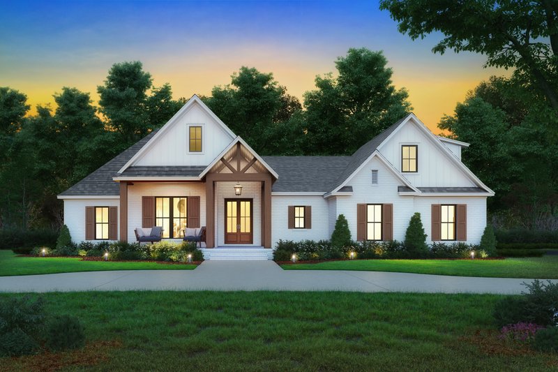 Farmhouse Style House Plan - 4 Beds 2.5 Baths 2373 Sq/Ft Plan #430-184 Exterior