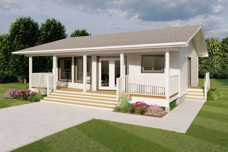 Cottage Style House Plan - 2 Beds 1 Baths 884 Sq/Ft Plan #126-300 Exterior