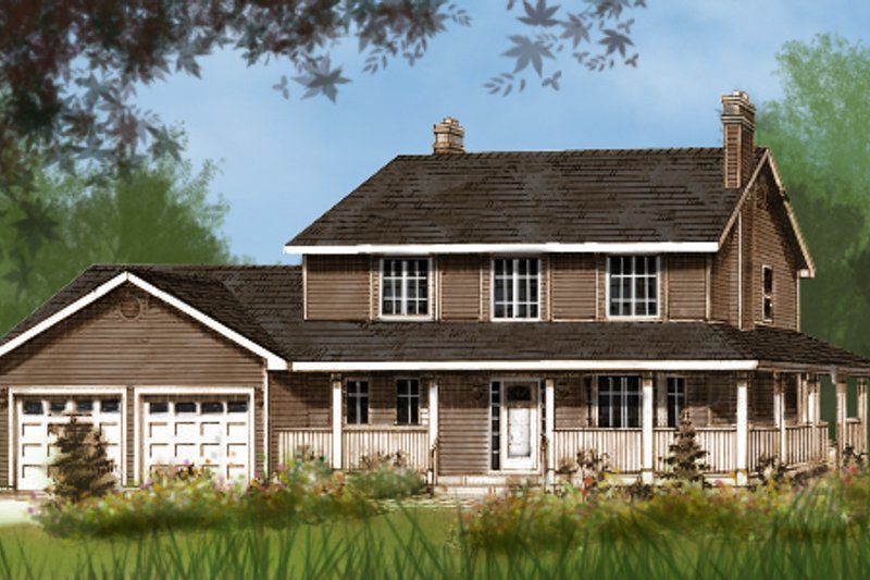 Country Style House Plan - 3 Beds 2.5 Baths 1865 Sq/Ft Plan #427-2 Exterior
