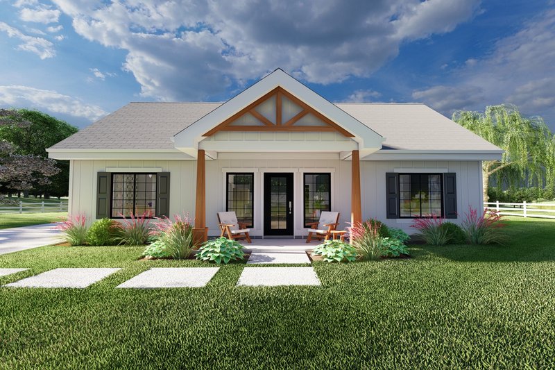 Farmhouse Style House Plan - 2 Beds 2 Baths 1232 Sq/Ft Plan #126-238 Exterior