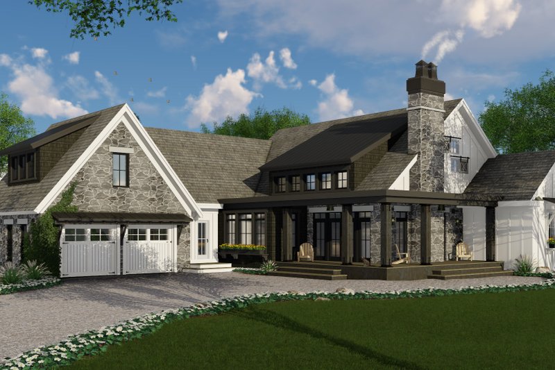 Farmhouse Style House Plan - 3 Beds 2.5 Baths 2483 Sq/Ft Plan #51-1133 Exterior