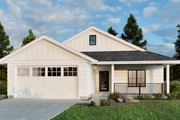 Farmhouse Style House Plan - 2 Beds 2 Baths 1395 Sq/Ft Plan #1093-5 Exterior 