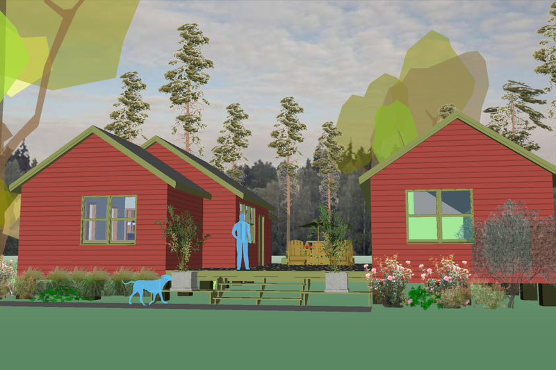 Modern Style House Plan - 3 Beds 2 Baths 976 Sq/Ft Plan #460-9 Exterior